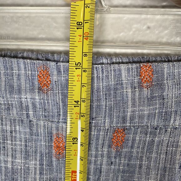 Anthropologie Ollari Sz S Tapered Jacquard Pants Cuffed Gray Orange Aztec Boho - Picture 7 of 7